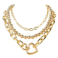 Retro Alloy Round Bead Chain Trendy Necklace sku image 1