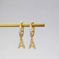 Fashion Letter Copper Inlaid Zircon Earrings Wholesale sku image 1