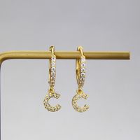 Fashion Letter Copper Inlaid Zircon Earrings Wholesale sku image 3