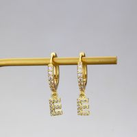 Fashion Letter Copper Inlaid Zircon Earrings Wholesale sku image 5