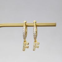 Fashion Letter Copper Inlaid Zircon Earrings Wholesale sku image 6