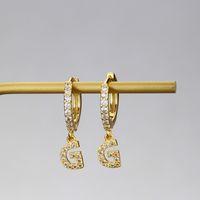 Fashion Letter Copper Inlaid Zircon Earrings Wholesale sku image 7