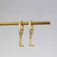 Fashion Letter Copper Inlaid Zircon Earrings Wholesale sku image 12