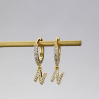 Fashion Letter Copper Inlaid Zircon Earrings Wholesale sku image 14