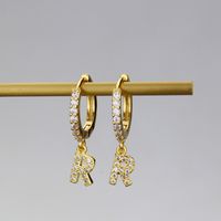 Fashion Letter Copper Inlaid Zircon Earrings Wholesale sku image 18