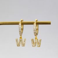 Fashion Letter Copper Inlaid Zircon Earrings Wholesale sku image 23