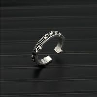 Retro Geometric Carved Totem Heart Ball Music Symbol Ring sku image 4