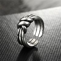 Fashion Geometric Bow Smooth Hollow Metal Ring sku image 4