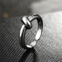 Fashion Geometric Bow Smooth Hollow Metal Ring sku image 5