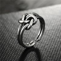 Fashion Geometric Bow Smooth Hollow Metal Ring sku image 8
