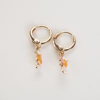 Korean Cute Beach Seahorse Shape Copper Earrings sku image 1