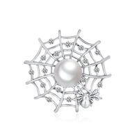 Broche En Alliage De Toile D&#39;araignée En Strass De Perles De Mode En Gros sku image 1