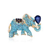 Fashion Alloy Full Rhinestone Acrylic Elephant Brooch Wholesale sku image 2