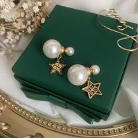 Retro Double-sided Pearl Star Earrings main image 4