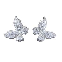 Fashion White Butterfly Copper Zircon Earrings Wholesale main image 6