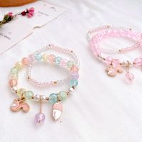 Korean Small Animal Flower Crystal Double Color Bracelet Wholesale main image 2