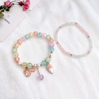Korean Small Animal Flower Crystal Double Color Bracelet Wholesale main image 4