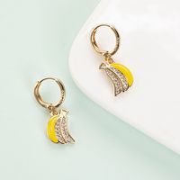 Korean Cute Fruit Shape Micro Inlaid Zircon Banana Earrings main image 2