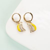 Korean Cute Fruit Shape Micro Inlaid Zircon Banana Earrings main image 4