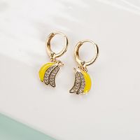 Korean Cute Fruit Shape Micro Inlaid Zircon Banana Earrings main image 6