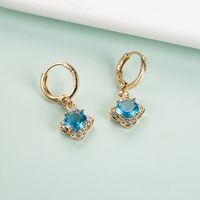 Fashion Copper Gold-plated Micro-inlaid Zircon Four-leaf Clover Earrings Wholesale main image 4