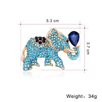 Fashion Alloy Full Rhinestone Acrylic Elephant Brooch Wholesale main image 3