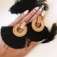 Bohemian Fan-shaped Tassel Earrings Wholesale main image 5