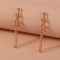 Simple Metal U-shaped Chain Long Earrings main image 1