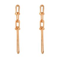 Simple Metal U-shaped Chain Long Earrings main image 6