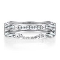 Fashion Double-layer Hollow Diamond-studded Chain Open Bracelet main image 6