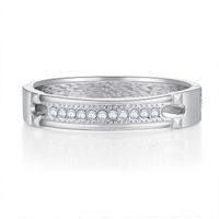Mode Glänzende Hohle Diamant Federlegierung Offenes Armband Großhandel main image 4