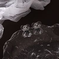 Korean Transparent Bear Resin Earrings Wholesale main image 5