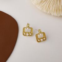 Fashion Geometric Square Pearl Alloy Earrings Wholesale main image 4
