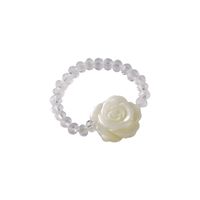 Fashion Shell Crystal Beaded Rose Necklace Ring Set main image 6
