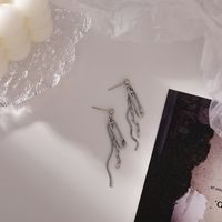 Fashion Pin Chain Tassel Alloy Earrings Wholesale main image 4