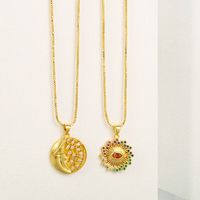 Fashion Eye Moon Shape Copper Inlaid Zircon Necklace Wholesale main image 2