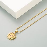 Fashion Eye Moon Shape Copper Inlaid Zircon Necklace Wholesale main image 3