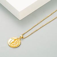 Fashion Eye Moon Shape Copper Inlaid Zircon Necklace Wholesale main image 4
