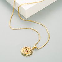 Fashion Eye Moon Shape Copper Inlaid Zircon Necklace Wholesale main image 5