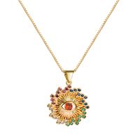 Fashion Eye Moon Shape Copper Inlaid Zircon Necklace Wholesale main image 6