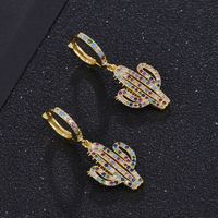 Fashion Geometric Copper Micro-inlaid Zircon Earrings main image 3