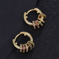 Fashion Gold-plated Micro-inlaid Color Zirconium Starfish Earrings main image 3