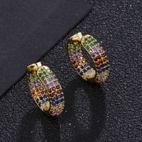 Wholesale Fashion Color Zirconium Geometric Earrings main image 1