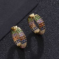 Wholesale Fashion Color Zirconium Geometric Earrings main image 2