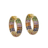 Wholesale Fashion Color Zirconium Geometric Earrings main image 6