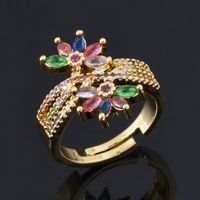 Fashion Moon Star And Moon Micro-inlaid Colored Diamonds Ring main image 4