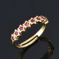 Wholesale Fashion Micro-inlaid Color Zircon Ring main image 3