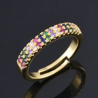 Wholesale Fashion Micro-inlaid Color Zircon Ring main image 4