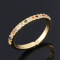 Wholesale Fashion Micro-inlaid Color Zircon Ring main image 5
