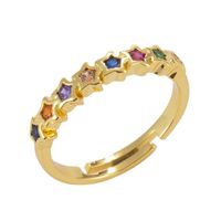 Wholesale Fashion Micro-inlaid Color Zircon Ring main image 6